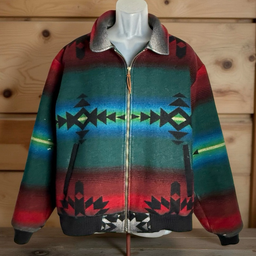 Vintage Pendleton High Grade Western Wear Wool Southwest Bomber Jacket XL